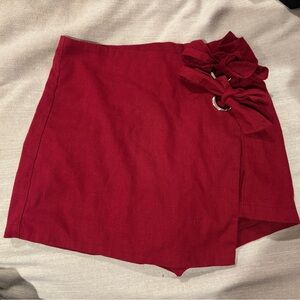 Altar'd State Red Mini Skirt with Bow Detail